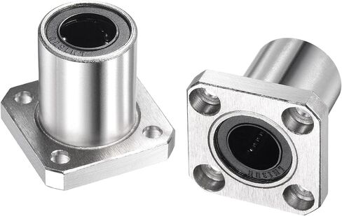 uxcell LMK6UU Linear Ball Bearings 6mm Bore 12mm OD 19mm Length Square Flange Nickel Plated for CNC Machine 3D Printers 2pcs in Kuwait