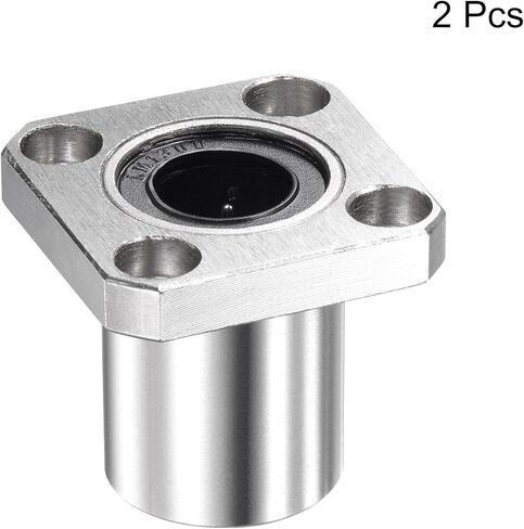uxcell LMK6UU Linear Ball Bearings 6mm Bore 12mm OD 19mm Length Square Flange Nickel Plated for CNC Machine 3D Printers 2pcs in Kuwait