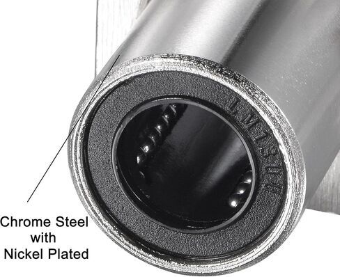 uxcell LMK6UU Linear Ball Bearings 6mm Bore 12mm OD 19mm Length Square Flange Nickel Plated for CNC Machine 3D Printers 2pcs in Kuwait