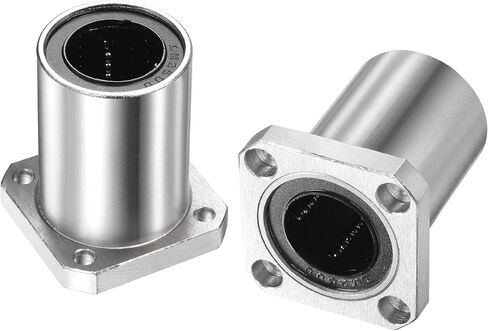 uxcell LMK6UU Linear Ball Bearings 6mm Bore 12mm OD 19mm Length Square Flange Nickel Plated for CNC Machine 3D Printers 2pcs in Saudi Arabia