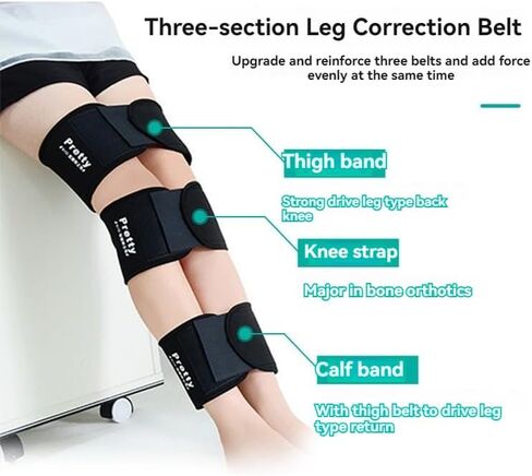 O/X Leg Correction Belt, 3 Sets Leg Corrector Bandage, Adjustable Leg Posture Correction Belt, Bow Leg Straightener Strap, Inside Eight Character Corrector Leggings Belt, Knock Knee Braces (XXL) in Saudi Arabia