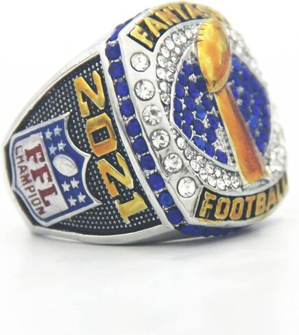 خاتم Valman 2021 FFL Fantasy Football League Champions مع صندوق خشبي مقاس 11 هدايا للرجال والنساء والأولاد والآباء الشباب in Kuwait