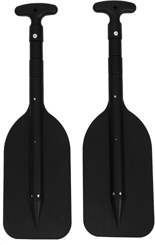 BESPORTBLE Boating Oars Retractable Paddle Kayak Paddle Aluminum Alloy T- Handle Paddle Water Sports Telescopic Portable Paddle Adjustable Paddles 2Pcs (Black) Boat Oars Telescoping in Saudi Arabia