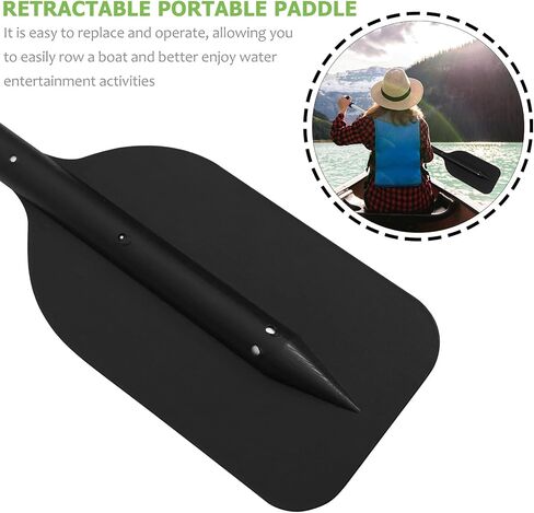 BESPORTBLE Boating Oars Retractable Paddle Kayak Paddle Aluminum Alloy T- Handle Paddle Water Sports Telescopic Portable Paddle Adjustable Paddles 2Pcs (Black) Boat Oars Telescoping in Saudi Arabia