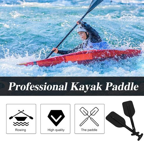 BESPORTBLE Boating Oars Retractable Paddle Kayak Paddle Aluminum Alloy T- Handle Paddle Water Sports Telescopic Portable Paddle Adjustable Paddles 2Pcs (Black) Boat Oars Telescoping in Saudi Arabia