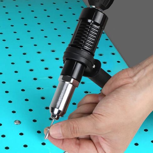 Rivet Gun Adapter Kit - 4 Convertible Heads, Wrench and 200 Blind Rivets - Ideal Cordless Rivet Tool for DIY Projects and Outdoor Use in Saudi Arabia