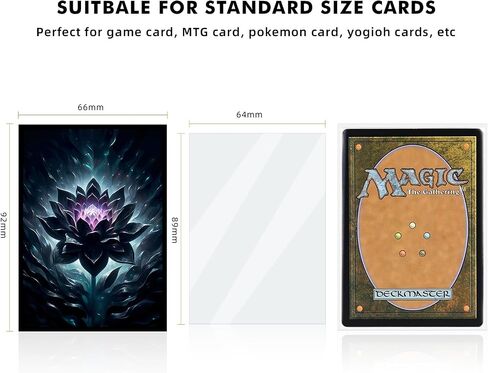 100 PCS MTG Card Sleeves with 100 PCS Perfect Fit Sleeves, Art Matte Card Sleeves with Inner Sleeves - Fit Standard Size Cards - Black Lotus in Saudi Arabia