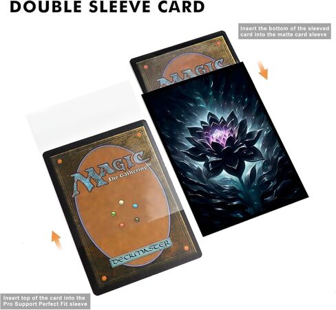 100 PCS MTG Card Sleeves with 100 PCS Perfect Fit Sleeves, Art Matte Card Sleeves with Inner Sleeves - Fit Standard Size Cards - Black Lotus in Saudi Arabia