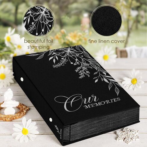 Lanpn Photo Albums 4x6 100 Photos 2 Packs Slip in, Linen Hardcover Small Mini Capacity OURMEMORIES Photobook Photo Book Each Pack holds 100 Vertical Photos (Beige) in Saudi Arabia