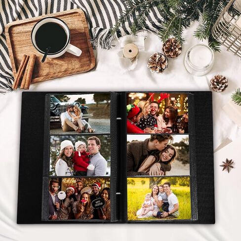 Lanpn Photo Albums 4x6 100 Photos 2 Packs Slip in, Linen Hardcover Small Mini Capacity OURMEMORIES Photobook Photo Book Each Pack holds 100 Vertical Photos (Beige) in Saudi Arabia