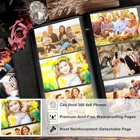 Lanpn Photo Albums 4x6 100 Photos 2 Packs Slip in, Linen Hardcover Small Mini Capacity OURMEMORIES Photobook Photo Book Each Pack holds 100 Vertical Photos (Beige) in Saudi Arabia