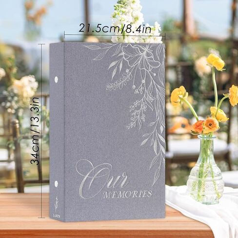Lanpn Photo Albums 4x6 100 Photos 2 Packs Slip in, Linen Hardcover Small Mini Capacity OURMEMORIES Photobook Photo Book Each Pack holds 100 Vertical Photos (Beige) in Saudi Arabia