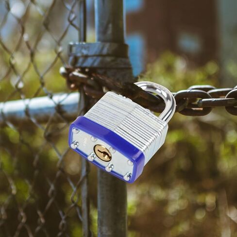 أقفال SEPOX® Trinity Keyed-Alike، جسم فولاذي مصفح مقوى شديد التحمل 1-9/16 بوصة 40 مم، تكبل قياسي غير قابل للقطع، حزمة من 3 قطع أقفال، 6 قطع نفس المفاتيح، لخزانة الصالة الرياضية، صندوق الأدوات، السقيفة، التخزين in Kuwait