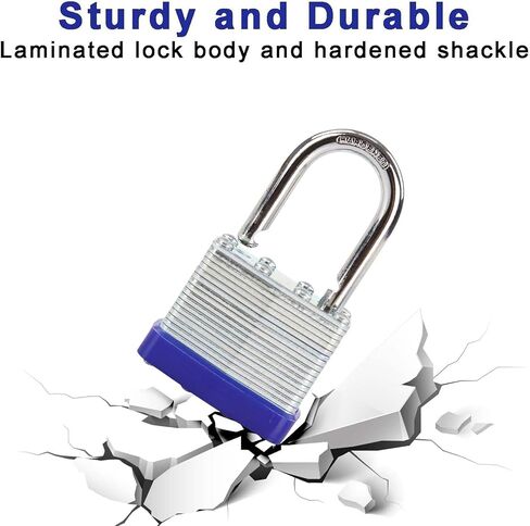 أقفال SEPOX® Trinity Keyed-Alike، جسم فولاذي مصفح مقوى شديد التحمل 1-9/16 بوصة 40 مم، تكبل قياسي غير قابل للقطع، حزمة من 3 قطع أقفال، 6 قطع نفس المفاتيح، لخزانة الصالة الرياضية، صندوق الأدوات، السقيفة، التخزين in Kuwait