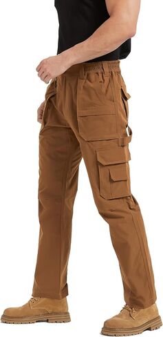 Men's Lightweight Ripstop Tactical Cargo Pants Water Resistant Hiking Travel Work Pants Quick Dry Stretch Pants in Saudi Arabia
