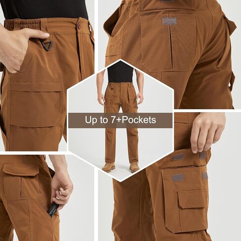 Men's Lightweight Ripstop Tactical Cargo Pants Water Resistant Hiking Travel Work Pants Quick Dry Stretch Pants in Saudi Arabia