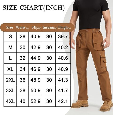 Men's Lightweight Ripstop Tactical Cargo Pants Water Resistant Hiking Travel Work Pants Quick Dry Stretch Pants in Saudi Arabia