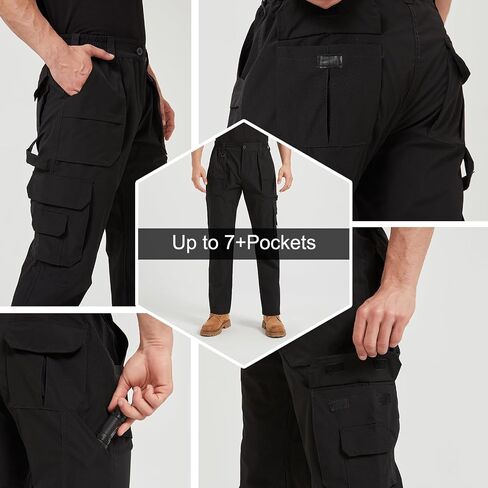 Men's Lightweight Ripstop Tactical Cargo Pants Water Resistant Hiking Travel Work Pants Quick Dry Stretch Pants in Saudi Arabia