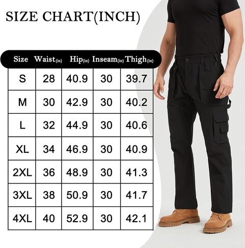 Men's Lightweight Ripstop Tactical Cargo Pants Water Resistant Hiking Travel Work Pants Quick Dry Stretch Pants in Saudi Arabia
