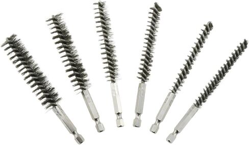 6PCS Stainless Steel Wire Brush Cleaning Tool Set Hexagonal Shank Gun Polishing Burrs for Golf Club Heads, Hose Wire Brush for Steel and Wood (6 Different Sizes) in Saudi Arabia
