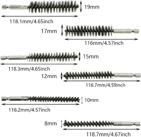 6PCS Stainless Steel Wire Brush Cleaning Tool Set Hexagonal Shank Gun Polishing Burrs for Golf Club Heads, Hose Wire Brush for Steel and Wood (6 Different Sizes) in Saudi Arabia