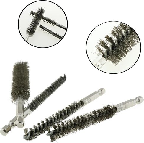 6PCS Stainless Steel Wire Brush Cleaning Tool Set Hexagonal Shank Gun Polishing Burrs for Golf Club Heads, Hose Wire Brush for Steel and Wood (6 Different Sizes) in Saudi Arabia