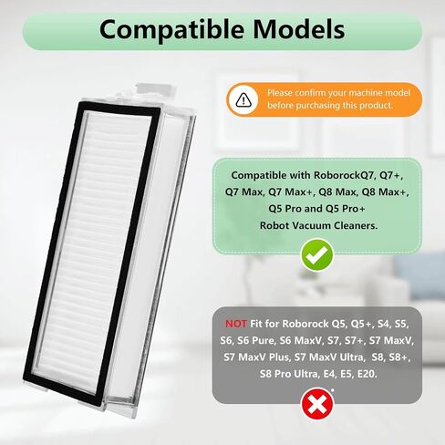4 Pack Washable Filter Compatible With Roborock Q7, Q7+, Q7 Max, Q7 Max+, Q5 Pro, Q5 Pro+, Q8 Max, Q8 Max+ Robot Vacuum Cleaners. Replacement Parts HEPA Filter For Robotic Vacuum Cleaner Accessories. in Saudi Arabia