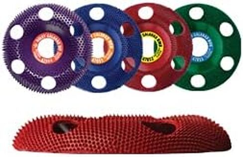 قرص King Arthur's Tools المسطح ذو اللون الأرجواني المسطح هولي جالاهاد من كربيد التنجستن للأعمال الخشبية والتشكيل والتنعيم - تجويف 7/8 بوصة، يناسب معظم المطاحن الزاوية القياسية 4 1/2 بوصة، 115-125 مم #47874 FEP in Kuwait