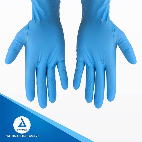 Dynarex Sterile Disposable Nitrile Exam Gloves, Powder-Free, Sterilely Packaged in Pairs, Textured Palms, Blue, Large, 1 Box of 50 Pairs in Saudi Arabia