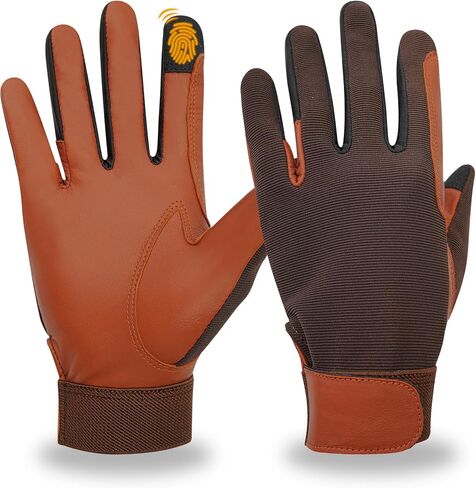 ChinFun Women's 100% Leather Insulated Horse Riding Gloves Breathable Equestrian Gloves Outdoor Horseback Gloves in Kuwait