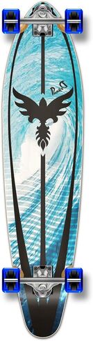 لوح تزلج Yocaher Punked Graphic Kicktail Complete Longboard، تسونامي، 40 × 9 بوصة in Kuwait