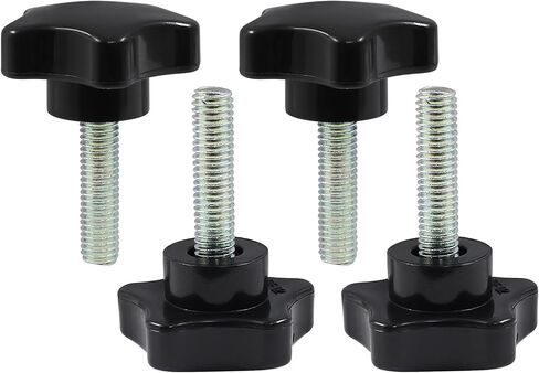 M8 x 50 Thread Star Knobs, Stainless Steel Hex Grip with Plastic Handle, Clamping Handles for Assortment Fixing (4 Pcs, Hex Shape) in Saudi Arabia