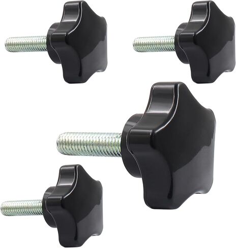 M8 x 50 Thread Star Knobs, Stainless Steel Hex Grip with Plastic Handle, Clamping Handles for Assortment Fixing (4 Pcs, Hex Shape) in Saudi Arabia