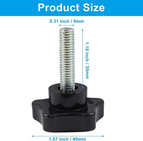M8 x 50 Thread Star Knobs, Stainless Steel Hex Grip with Plastic Handle, Clamping Handles for Assortment Fixing (4 Pcs, Hex Shape) in Saudi Arabia