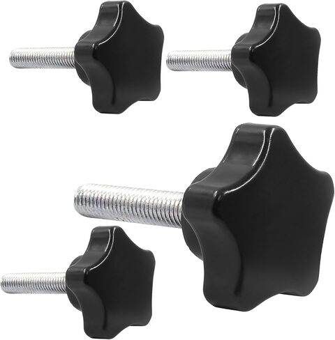 M8 x 50 Thread Star Knobs, Stainless Steel Hex Grip with Plastic Handle, Clamping Handles for Assortment Fixing (4 Pcs, Hex Shape) in Saudi Arabia