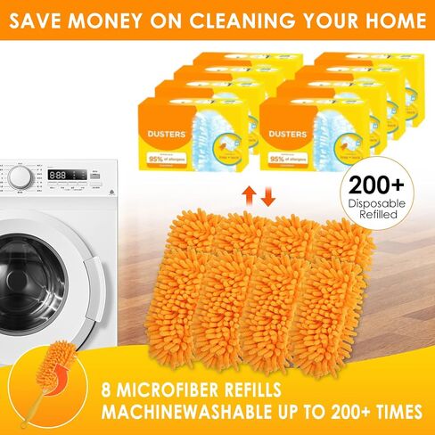 Redones Dusters for Swiffer - Reusable Duster Refill Compatible with Swiffer Hand Duster, 360 Heavy Duty Dusters Refills 8 Pack(Handle is Not Included) in Saudi Arabia