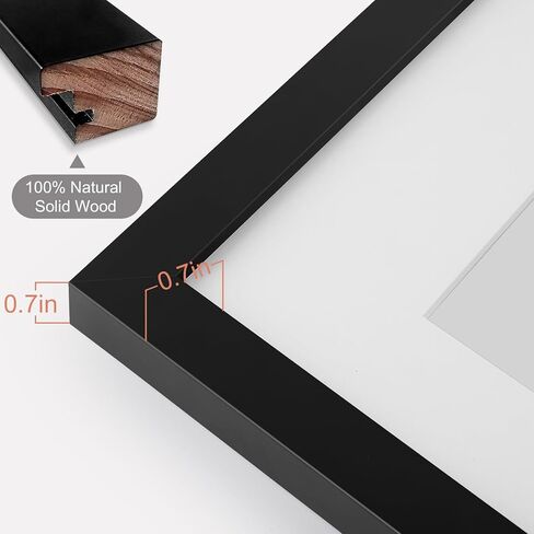 Frametory, 2 5x7 Picture Frame Collage - 8.5x11 Picture Frame Made To Display Pictures 2 5x7 with Mat or 8.5x11 without Mat - Pre-Installed Wall Mounting Hardware (Black, 2 Pack) in Kuwait