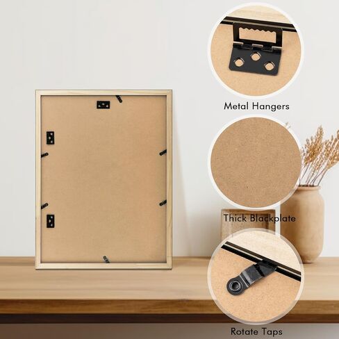 Frametory, 2 5x7 Picture Frame Collage - 8.5x11 Picture Frame Made To Display Pictures 2 5x7 with Mat or 8.5x11 without Mat - Pre-Installed Wall Mounting Hardware (Black, 2 Pack) in Kuwait