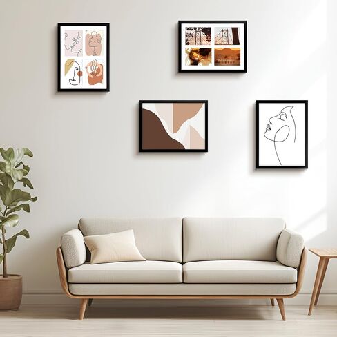 Frametory, 2 5x7 Picture Frame Collage - 8.5x11 Picture Frame Made To Display Pictures 2 5x7 with Mat or 8.5x11 without Mat - Pre-Installed Wall Mounting Hardware (Black, 2 Pack) in Kuwait