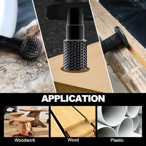 لقم مثقاب نحت الخشب، 3 قطع من DARTOTEK DIY نقش رأس طحن رأس الطحن، مجموعة شفرات دوارة لملف عرموش، قاطعة لتجويف الخشب والبلاستيك، فتحة 5/8 بوصة - 11 in Kuwait