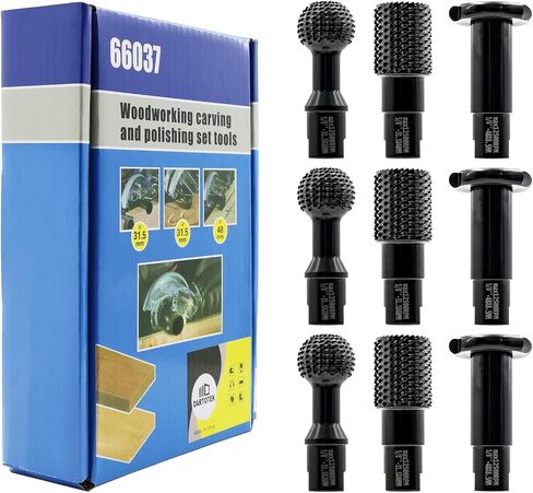 لقم مثقاب نحت الخشب، 3 قطع من DARTOTEK DIY نقش رأس طحن رأس الطحن، مجموعة شفرات دوارة لملف عرموش، قاطعة لتجويف الخشب والبلاستيك، فتحة 5/8 بوصة - 11 in Kuwait