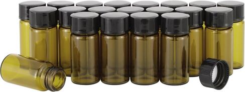 20pcs 3ml Mini Amber Glass Vials With Screw Caps, Small Bottles Sample Vials for Essential Oil and Perfume in Saudi Arabia