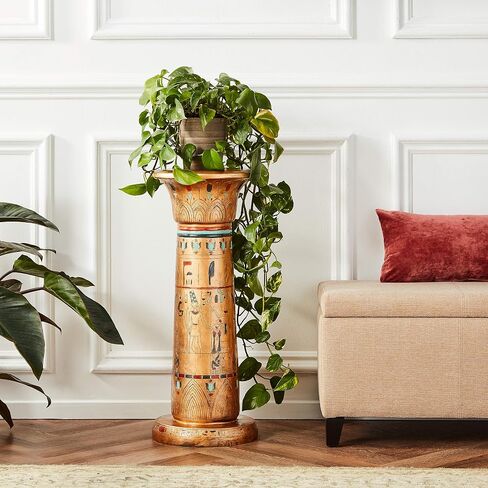 Design Toscano Golden Pedastal of The Egyptian Kings Sculptural Column, full color in Saudi Arabia