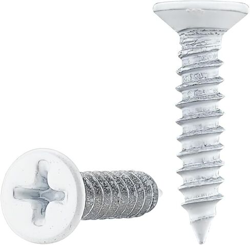 #6 X 1/2 Inch Stainless Steel Self-Tapping Wood Screw Set, Suitaple for Home Renovation, Furniture Assembly, and Wood Working Projects, White Head, 100 Pack, 3514WS-WH-100 in Saudi Arabia