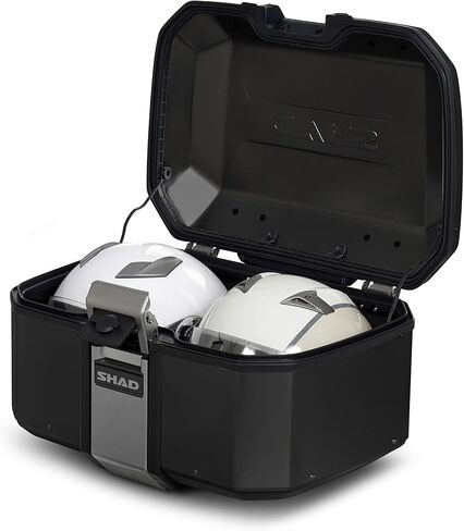 SHAD TR55 Terra Black Aluminum Top Case, 55L Motorcycle Trunk, 2 Full Face Helmet Capacity in Saudi Arabia