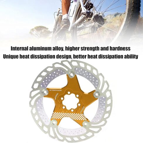 قرص فرامل الدراجة الدوار، قرص تبريد فرامل MTB قرص تبريد دوار ثلجي عائم لدراجة MTB 203 مم دوار تبريد (ذهبي) in Saudi Arabia