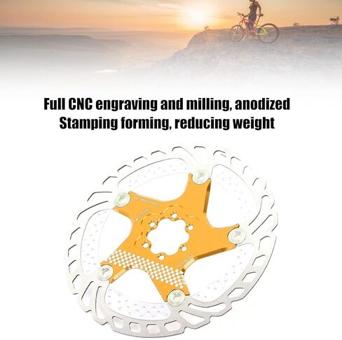 قرص فرامل الدراجة الدوار، قرص تبريد فرامل MTB قرص تبريد دوار ثلجي عائم لدراجة MTB 203 مم دوار تبريد (ذهبي) in Saudi Arabia