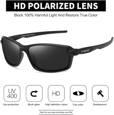 FAGUMA Ultralight Polarized Sports Sunglasses For Men Cycling Driving Fishing Running 100% UV Protection in Saudi Arabia