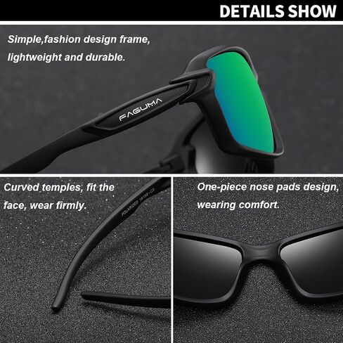 FAGUMA Ultralight Polarized Sports Sunglasses For Men Cycling Driving Fishing Running 100% UV Protection in Saudi Arabia