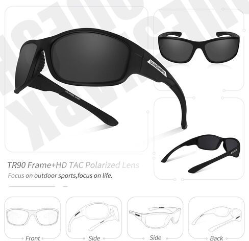 Queshark Polarized Sports Sunglasses for Men and Women Cycling Running Golf Fishing Wrap Around Glasses in Saudi Arabia